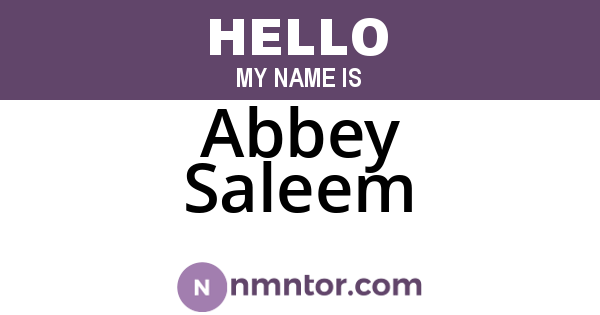 Abbey Saleem