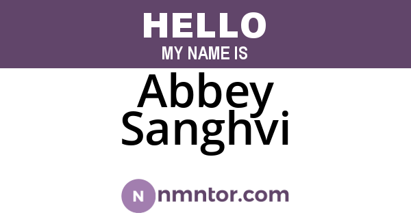 Abbey Sanghvi