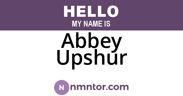 Abbey Upshur