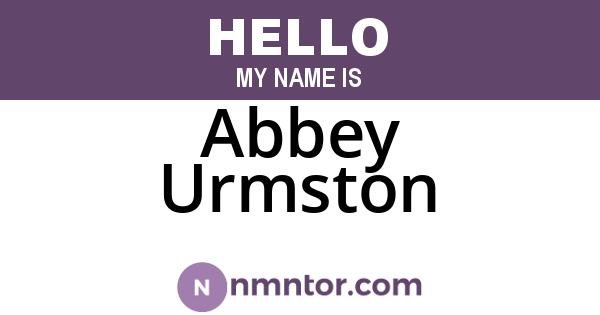 Abbey Urmston