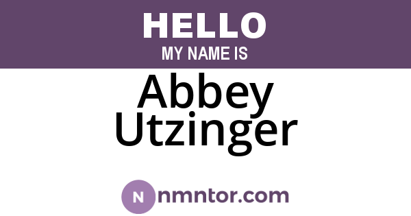 Abbey Utzinger