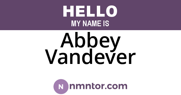 Abbey Vandever