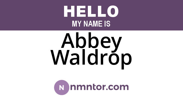 Abbey Waldrop