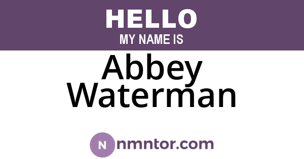 Abbey Waterman