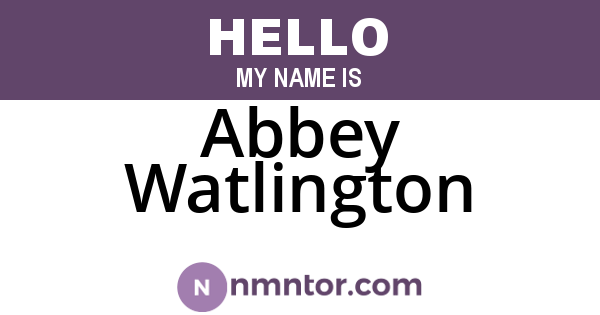 Abbey Watlington