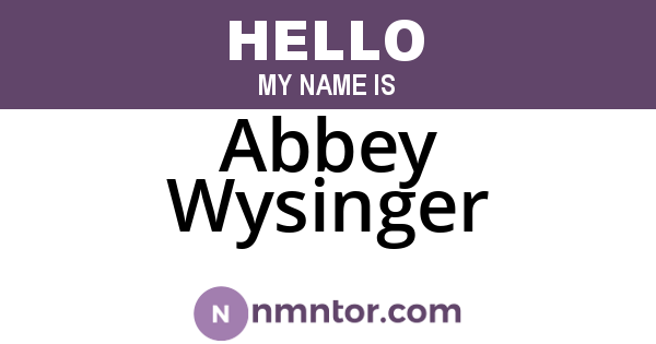 Abbey Wysinger