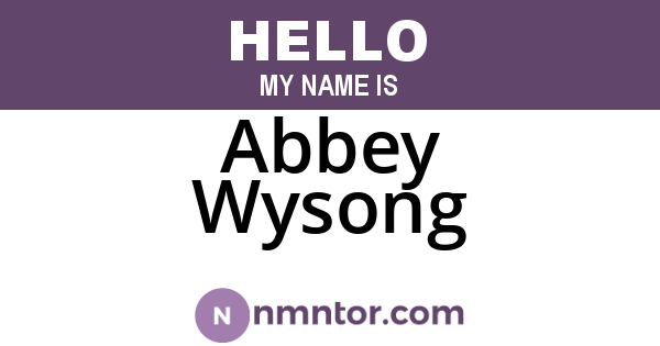 Abbey Wysong