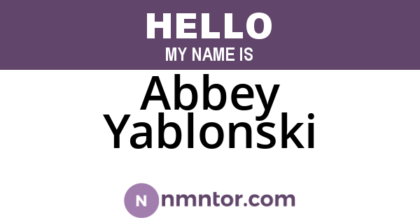 Abbey Yablonski