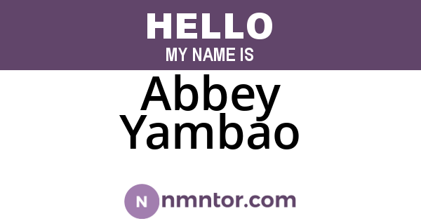 Abbey Yambao