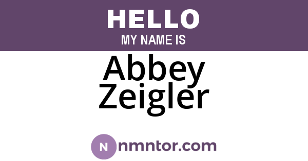 Abbey Zeigler