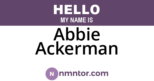 Abbie Ackerman