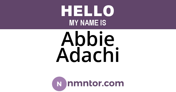 Abbie Adachi