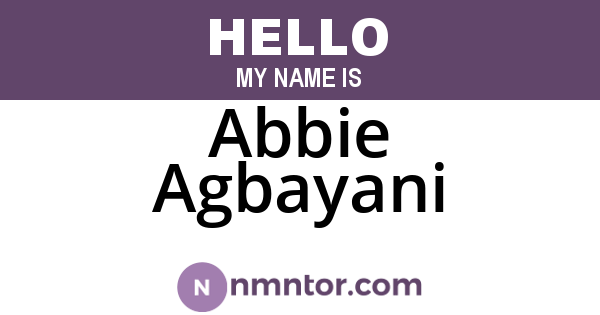 Abbie Agbayani