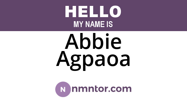 Abbie Agpaoa