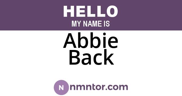 Abbie Back