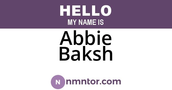 Abbie Baksh