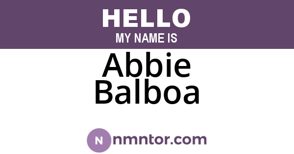 Abbie Balboa