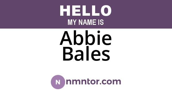 Abbie Bales