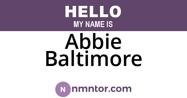 Abbie Baltimore