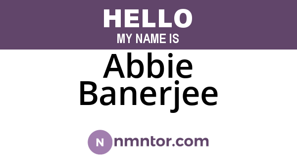 Abbie Banerjee