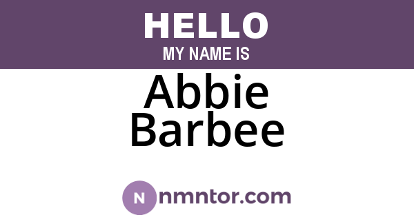 Abbie Barbee