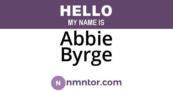 Abbie Byrge