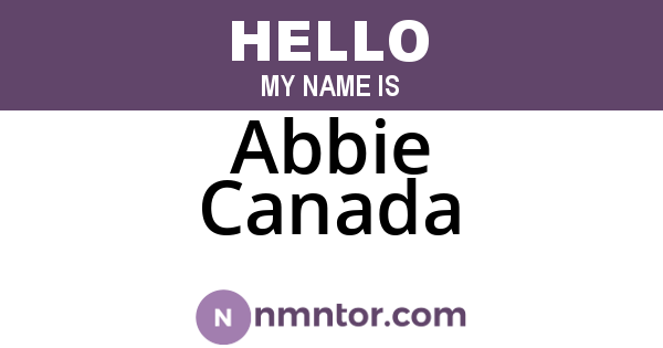 Abbie Canada