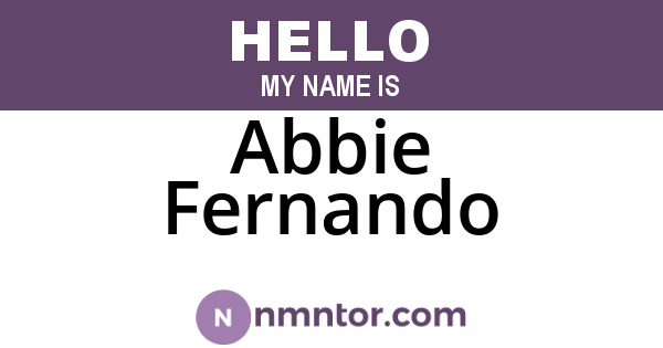 Abbie Fernando
