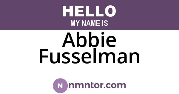 Abbie Fusselman