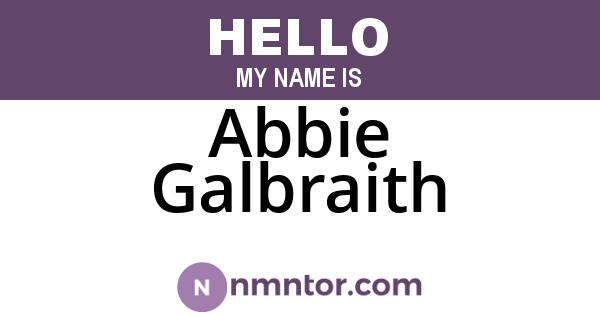 Abbie Galbraith