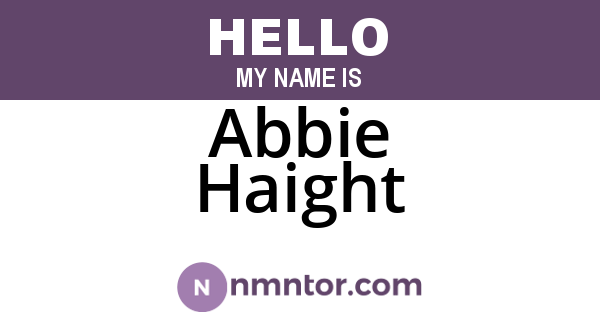 Abbie Haight