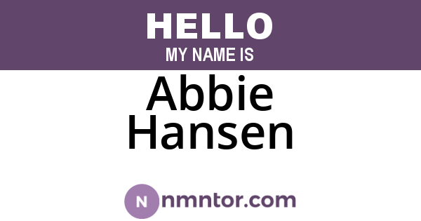 Abbie Hansen