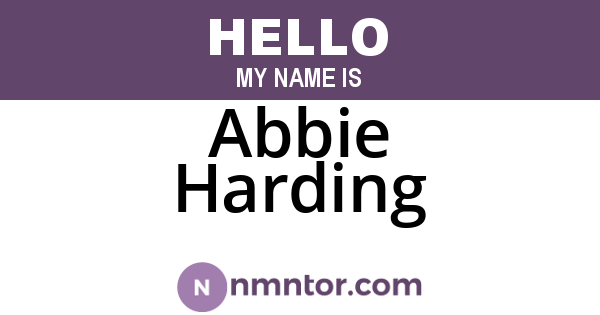 Abbie Harding