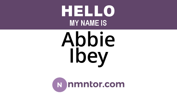 Abbie Ibey