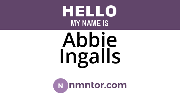 Abbie Ingalls