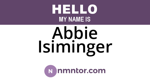 Abbie Isiminger