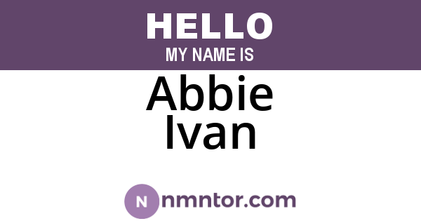 Abbie Ivan