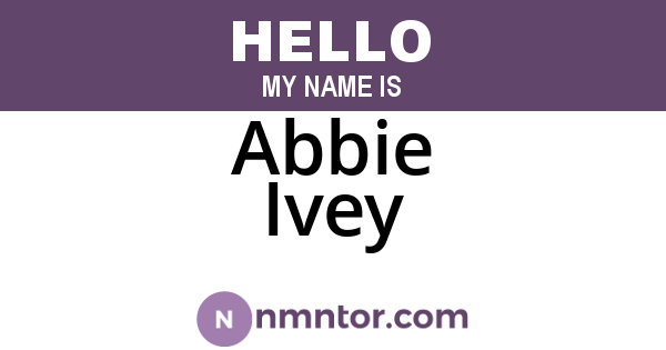 Abbie Ivey