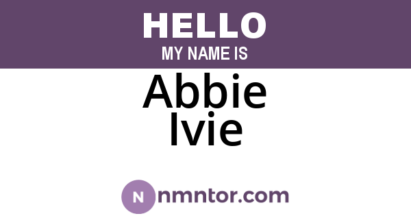 Abbie Ivie