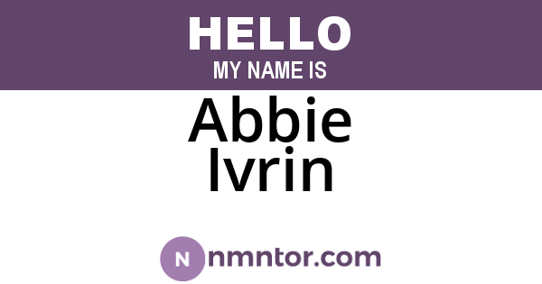 Abbie Ivrin