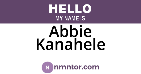 Abbie Kanahele