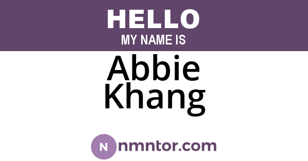 Abbie Khang