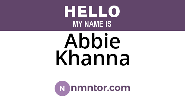 Abbie Khanna