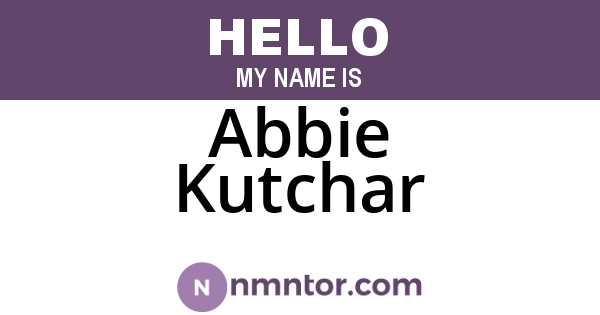 Abbie Kutchar