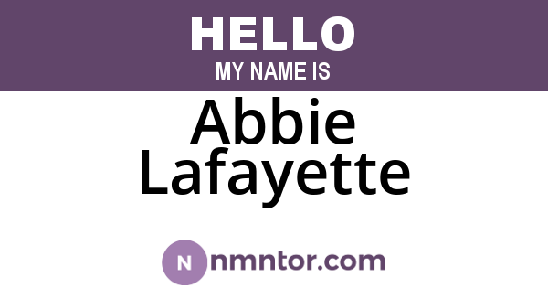 Abbie Lafayette