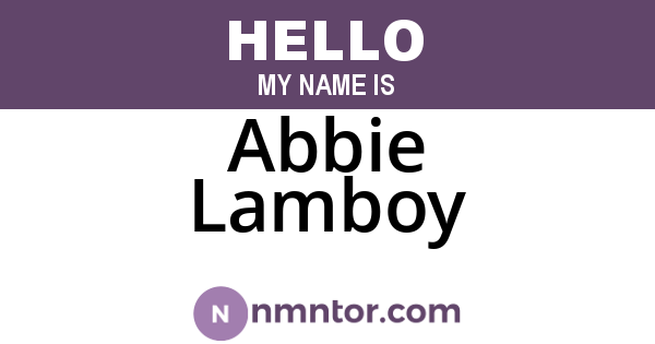 Abbie Lamboy