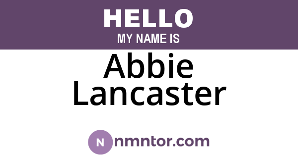 Abbie Lancaster