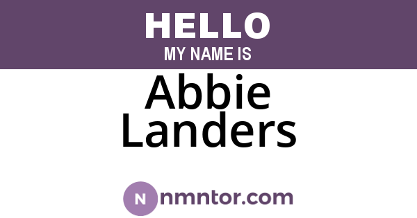 Abbie Landers