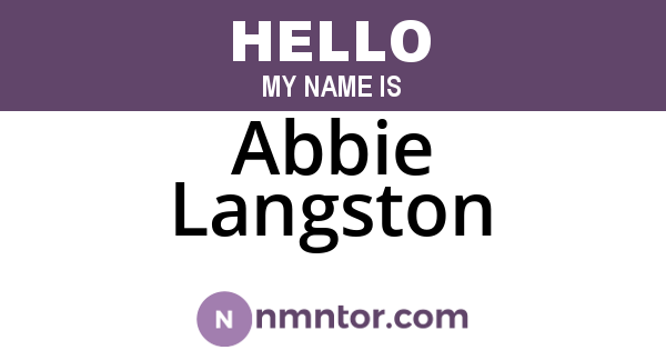 Abbie Langston