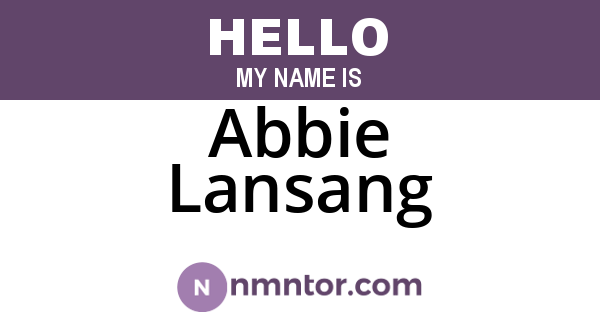 Abbie Lansang